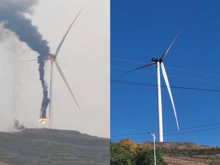 甘肅定西一風(fēng)力發(fā)電機(jī)風(fēng)輪起火<strong></p>
<p>西鳳酒
</strong>，當(dāng)?shù)卮迕瘢好盁煍?shù)十分鐘后燃燒，已建成投用多年:西鳳酒
